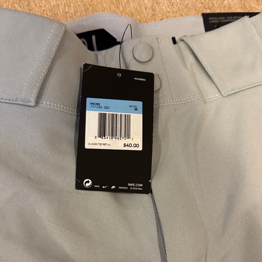 Nike Vapor Pro Light Gray Baseball Pants - Picture 7 of 7
